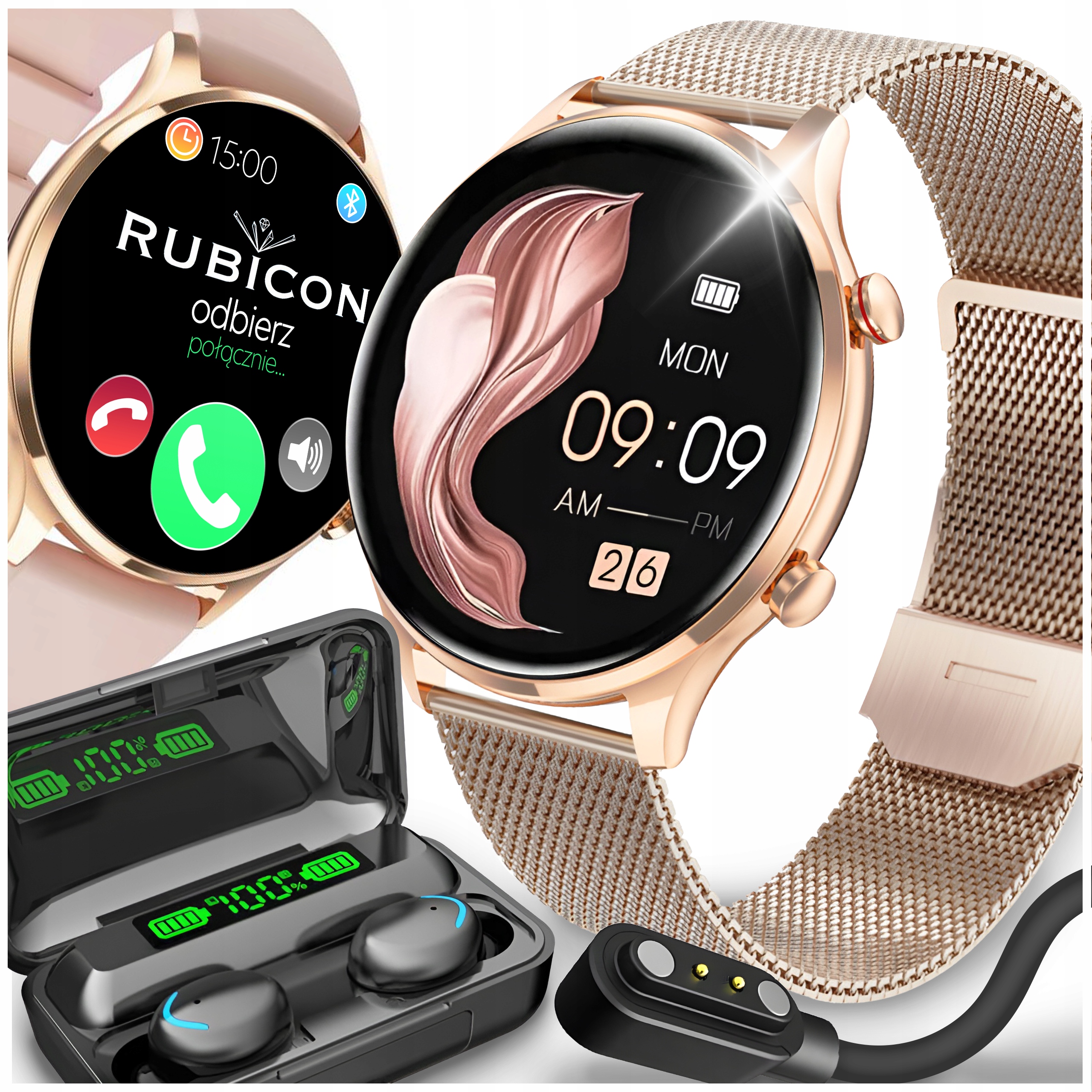 Zlaté smart hodinky Rubicon RNCF20 + 3 ďalšie produkty